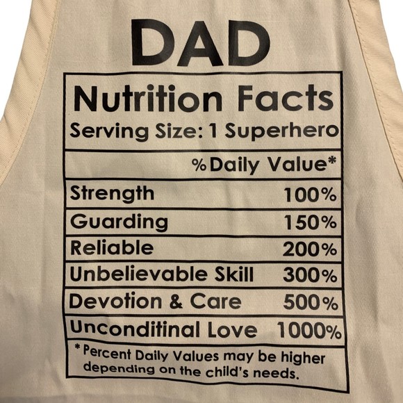 Dad Nutrition Facts Father's Day Christmas Birthday Gift Grilling Cooking Apron - Picture 3 of 7